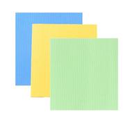 KIRZAX Confezione da 3 spugne per lavastoviglie, spugne per la pulizia grandi, spugne da cucina lavabili, spugne per lavastoviglie, spugna bifacciale in microfibra sostenibile per stoviglie