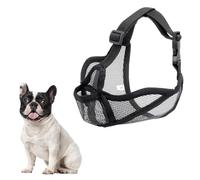 KIRZAX Museruola per Bulldog Francese e cani a muso corto,Non Copre la Fronte del Cane per Cani dal Muso Corto, Rete Regolabile per la respirazione,Anti Masticare Abbaiare per Cani a Muso Piatto