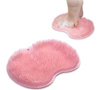 KIRZAX Piedi Scrubber per Doccia, Massaggiatore per la Schiena,Massaggiatore Lavaggio del Piede per Doccia con Ventose Antiscivolo, per Deterge, Esfoliare, Circolazione Sanguigna (Rosa)