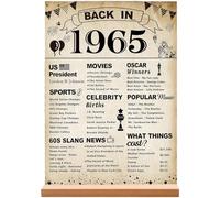 KIRZAX Regalo Compleanno 60 Anni Uomo Donna, Immagine in Legno Retro 1965 con Supporto di Legno, Decorazione Personalizzata per Feste & Natale