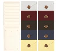 KIRZAX Vintage Carta da Lettere con Busta, Carta da Lettere Decorata Busta Kraft, 10 Buste di Carta Vintage, 20 Carta Vintage Carta da Lettere e 10 Adesivo Sigilli di Cera, per Scrivere e Disegni