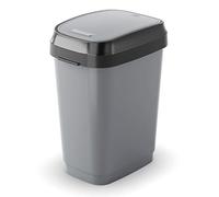 KIS 8076000 Dual Swing Bin M Pattumiera Basculante per Sacchetto da 25 lt. Doppia Opzione di Apertura 26 X 37,5 X 48,5 H, grigio, plastica