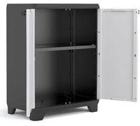 KIS Armadietto da Esterno / Balcone in Plastica Antipioggia 2 ante 1 ripiano Dimensioni 39x68x90 cm colore Nero/Bianco - Linear