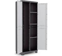 KIS Armadio da Esterno Portascope in Plastica 39x68x173 cm Nero/Bianco Linear