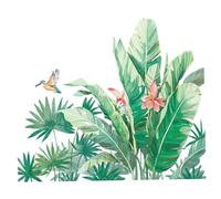 Kisangel 1 Foglio Adesivi Piante Decorazione Murale Rimovibile per Camera Stickers e Uccelli per Camera Hotel Facile Applicazione