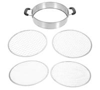 Kisangel 1 Set di 9,8" Setaccio per terriccio da giardino con manici, grande setaccio per rocce con 4 schermi sostituibili a maglia 3/6/9/12 mm, setacci per compost e terra, cattura terra, rocce