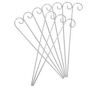 Kisangel 10 Pezzi Gancio da Pastore in Ferro Argento, Confezione da 10, per Mangiatoie per Uccelli e Piante, per Giardino e Spazi Esterni, Resistente alle Intemperie, Design Minimalista