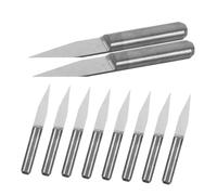 Kisangel 10 Pezzi Punte Incisione V-shape per Cnc Router Utensili da Intaglio Legno con Punta Piatta da Accessori Resistenti per Marcatura Fresatura e Modellismo Legno Artigianale Argento