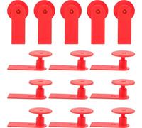 Kisangel 100 pezzi Etichette Auricolari per Bestiame Rosse Numeri Resistenti e Flessibili per Pecore Bovini Suini e Altri Animali Agricoli