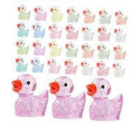 Kisangel 100 Pezzi Mini Duck Figurines in Resin Luminous Glow in The Dark Tiny Animal Ornaments For Garden Aquarium Micro Landscape And DIY Craft Decorations
