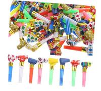 Kisangel 100pezzi Soffiatori Per Feste Musicali Corni Da Forma Cartone Animato Scoppio Musicale Per Compleanni Halloween Matrimoni Carnevali Eventi Sportivi