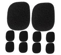 Kisangel 10Pezzi Parabrezza Microfono in Spugna Nero Mini Schermo Antivento per Microfoni Lavalier per Didattica