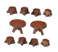 Kisangel 10pezzi Tavolo e Sedie in Miniatura Set da Giardino Accessori per Case delle Bambole Mobili in Resina Ornamenti per Micro Paesaggi Decorazioni per Esterni Fai da Te