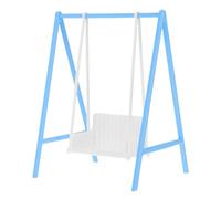 Kisangel 12 in Plastica Blu e Bianca Set Altalena da Giardino per Casa delle Bambole Accessori Decorativi per Mini Spazi Verdi e Parchi Giochi