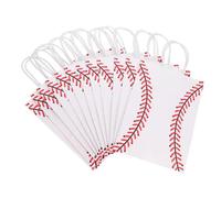 Kisangel 12 Sacchetti Baseball Kraft Riutilizzabili Grandi Buste per Dolci e Feste Tema Sportivo Borse per Compleanno