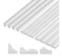 Kisangel 12pcs miniatura casa delle bambole, scala 1:12 bianco legno | 45 cm battiscopa e corona stampaggio per diorama fai da te, strisce decorative da parete, mini accessori artigianali per la