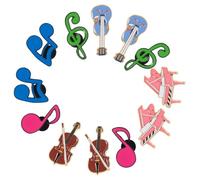 Kisangel 12pezzi Spille Smaltate Tema Musicale Brooch Pin Note Musicali e Strumenti Come Pianoforte Chitarra Violino Distintivi Unici Per Borse Giacche Idee Regalo Per Amanti Della Musica