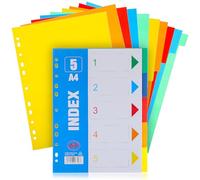 Kisangel 15 Pezzi Divisori per Quaderni Spirale in Pp Scrivibili Superficie Liscia, 15 Pagine Miste per Separare Pagine e Classificare Documenti in Ufficio o Scuola Colore Casuale