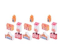Kisangel 15 Pezzi Micro Landscape Mini House Tiny Fairy House Figurine Micro Landscape Ornament Statue per Esterni