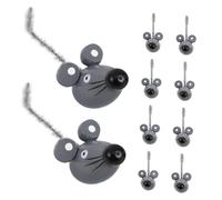 Kisangel 15 Pezzi Topolini di Legno Realistici con Coda Flessibile Mini Statue Animali per Decorazioni Halloween e Giochi di Ruolo Accessori Prank Grigi