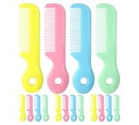 Kisangel 16 pettini per neonati con punta tonda e setole morbide e sicure, | Set di 4 colori per la spazzola e il pettine per la crosta lattea del neonato, delicato sulla pelle sensibile, ideale per i v