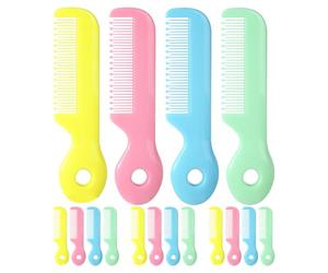 Kisangel 16 pettini per neonati con punta tonda e setole morbide e sicure, | Set di 4 colori per la spazzola e il pettine per la crosta lattea del neonato, delicato sulla pelle sensibile, ideale per i v