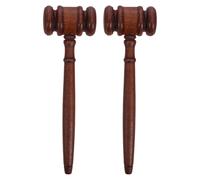 Kisangel 2 martelletti da giudice in legno da 9,8"x2,9" per banditore d'asta - Martello da tribunale per decorazioni di riunioni in ufficio ed eventi di club - Materiale per giudici,