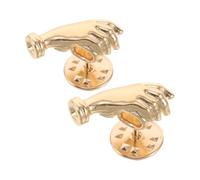 Kisangel 2 mini spille a forma di mano: spilla da bavero a forma di mano che tiene un fiore, per uomo e donna - Elegante accessorio di gioielleria per matrimoni, feste e balli di fine anno (fiore non