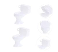 Kisangel 2 Mini Vasino per Accessorio Bagno in Decorazione per Casa delle Accessori Casa Miniatura Bianco