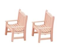 Kisangel 2 Miniature Armchair in Natural Wood For Doll House Décor Of Finely Crafted Mini Furniture For Creative DIY And Landscape Scenes