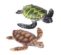 Kisangel 2 Modelli Realistici di Tartarughe Giocattolo Oceanico per Decorazione e Materiale Sicuro Dimensioni Grandi e Piccole