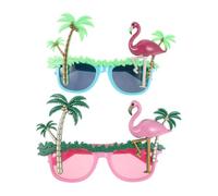 Kisangel 2 paia di occhiali da sole hawaiani per feste - Occhiali da sole estivi originali per luau, spiaggia o tema tiki - di scena per foto per feste estive in spiaggia