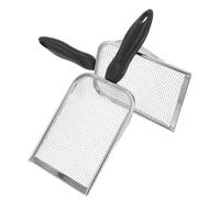 Kisangel 2 palette a rete in acciaio inossidabile - Paletta da spiaggia per conchiglie, giocattolo estivo per bambini e bambine - Setaccio per sabbia da mare per raccogliere conchiglie, 10,6x3,9x2