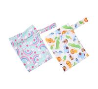 Kisangel 2 pezzi Borsa Porta Pannolini Riutilizzabile Multifunzione per Pannolini Bagnati e Asciutti Organizer da Viaggio Leggero con Stampa Cartoon