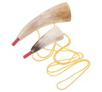 Kisangel 2 Pezzi Corno Vichingo da Guerra in Corno di Bue Strumento Soffiante per Feste Tema Medievale Accessorio Cosplay Pirata Prop Agitatore per Halloween e Festival