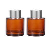 Kisangel 2 Pezzi Flaconi Diffusori Vuoti in Vetro 50ml per Oli Essenziali e Bastoncini Profumati, Ricaricabili e Versatili, Design Cilindrico Elegante per Casa e Camera