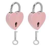 Kisangel 2 Pezzi Lucchetto a forma di cuore blocchi per armadietti blocco del diario mini serratura piccole serrature Pink