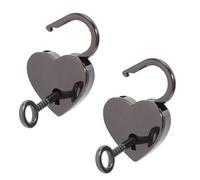 Kisangel 2 Pezzi Lucchetto a forma di cuore piccole serrature mini serratura blocco del diario blocchi per armadietti Black