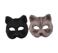 Kisangel 2 Pezzi Maschere Volpe Halloween Maschere Animali Decorazione Cosplay Uomo Donna Mascherine Carnevale Leggere e Realistiche per Feste e Role Play
