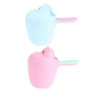 Kisangel 2 pezzi Mestolo Acqua Bagnetto in Design Orso Cartoon Coppa Lavaggio Testa Colori Rosso e Blu Durevole e Facile da Impugnare per Doccia e Lavaggio Capelli