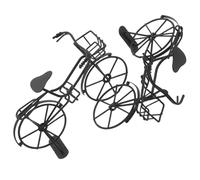 Kisangel 2 Pezzi Miniature Vintage Metal Bicycle Model Kit Realistic Retro Bike Figurines For Dollhouse Desktop Decor And Children Toy Collection