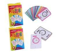 Kisangel 2 Pezzi Orologio Didattico Giocattolo per Anni Gioco Educativo per Imparare a Leggere Tempo Tradizionale e Digitale con Schede Flash Colorate Gioco da Tavolo Interattivo per Prima