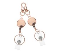 Kisangel 2 Pezzi Portachiavi Portatessere Retrattile in Metallo Porta Badge Resistente con Clip Estensibile per Ufficio Scuola Ospedale e Uso Quotidiano