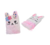 Kisangel 2 pezzi Quaderni Diario Bambina Morbido Peluche Coniglio Cartone Animato Portatile Taccuino Mini Leggero per Appunti e Disegni