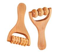 Kisangel 2 Pezzi Rullo Massaggiante in Legno per Massaggio Muscolare | Khaki, Portatile e Leggero, per Rilascio della Tensione e Sollievo dei Muscoli Contratti