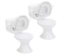 Kisangel 2 Pezzi WC di mini bambola bambole mini giocattolo casa che fa i primi passi vasino oggetto da bagno in miniatura mini giocattoli per mobili plastica bianca