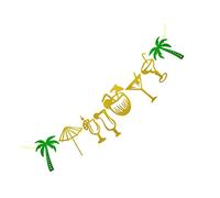 Kisangel 2 Set Coconut Tree Lace sospeso forniture in spiaggia ragazzo tropicale blu pavese glitterato striscione da spiaggia bandiera del partito hawaiano Materiale cartaceo glitterato
