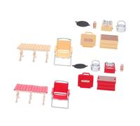 Kisangel 2 Set Sedia e Fornello Gas Set Cucina da Gioco per Casa delle Bambole Gioco di Ruolo Outdoor