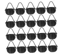 Kisangel 20 Halloween penna pentola per cuocere calderone Accessori per decorazioni Halloween Mini House minuscolo calderone piccolo Nero