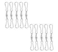 Kisangel 20 Pezzi Gancio Rotante Doppio Clip 360° in Acciaio Inox | Argento, per Wind Spinner, Accessorio Doppia Clip e Rotazione Completa